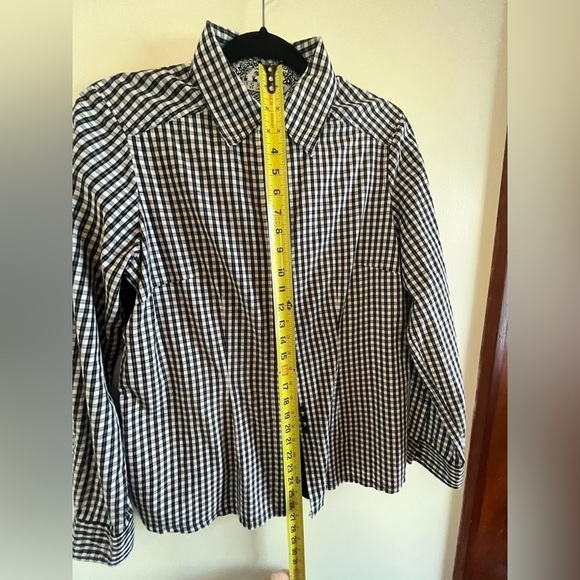 Buffalo black & white check Shirt Signature Larry Levine Long Sleeve Women's M - Picture 8 of 14
